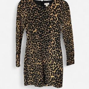 Rodarte for Target Leopard Print Lace‎ Mini Dress Bow Back Long Sleeve S